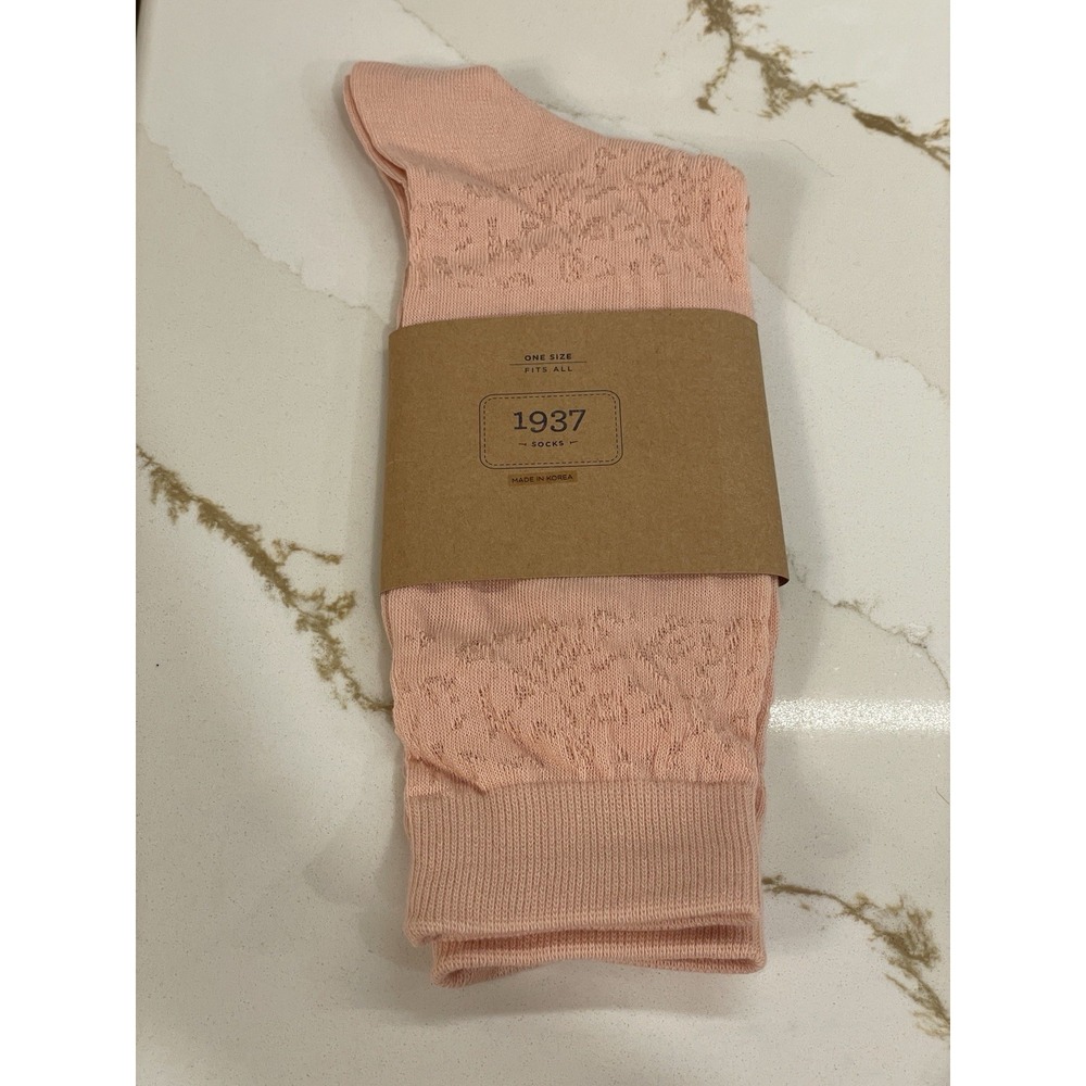 Madewell Crew Socks Women One Size Pink Lightweight Stripe Pattern Soft New